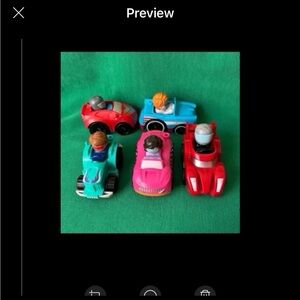 Fisher price little people wheelies car lot of 5 w racing loop tower cars